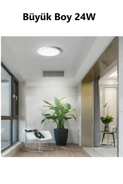 Viesteknoloji Büyük Boy 24w Aydınlatma Tavan Glop Tavan Armatürü Balkon Banyo Lambası Led 6500k Beyaz - Resim 4