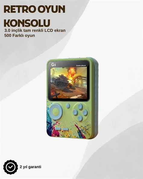G5 Taşınabilir Retro Oyun Konsolu – Çocuk ve Yetişkinler İçin - 2
