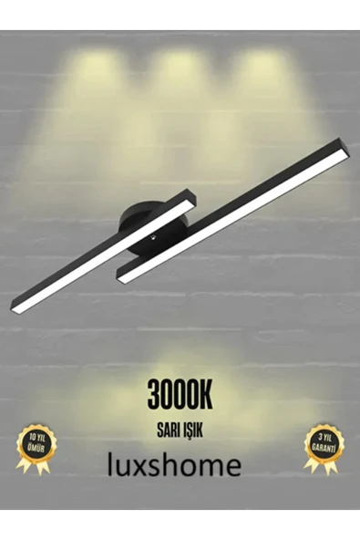 luxshome Modern LED Tavan Avize – Beyaz Işık, Minimal Lineer Tasarım, Salon & Oturma - Odası Mutfak - Resim 2