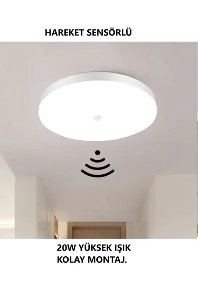 luxshome RADAR HAREKET SENSÖRLÜ TAMAMEN LEDLİ 20W GÜÇLÜ IŞIK YENİ NESİL LED ARMATÜR PANEL - Resim 2