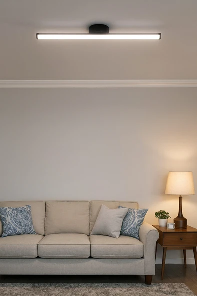 luxshome Modern Prime Tekli Mat Siyah Kasa Led Beyaz Power Ledli Salon Mutfak Oda Hol Ledli Avize - Resim 7