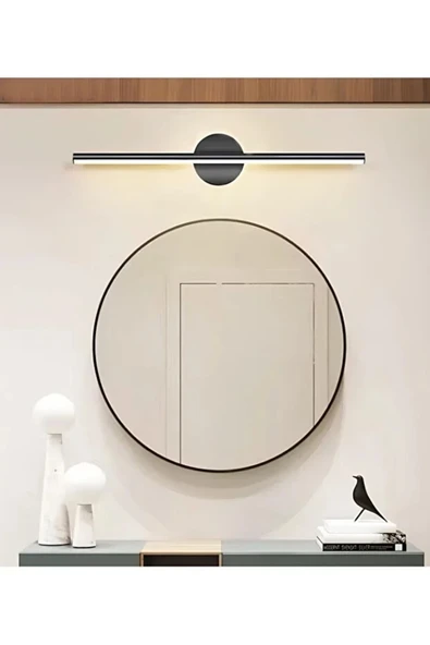 luxshome Modern Kablosuz Tak Çalıştır Ledli Pilli Aplik Banyo Tablo Ayna Duvar Aydınlatma Siyah Pil Dahildir - Resim 3
