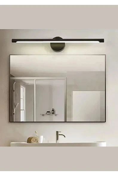 luxshome Mat Siyah Kasa Banyo Duvar Ayna Tablo Resim Aydınlatması Flüt Aplik Kuğu Aplik Elektrikli Beyaz Işık - 1