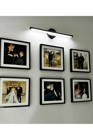 luxshome Modern Kablosuz Tak Çalıştır Ledli Pilli Aplik – Siyah Kasa, Beyaz Işık, Pil Dahil ürün görseli