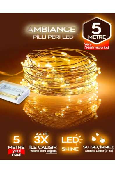 Voxify 5 Metre Pilli Peri Dekor Işık Günışığı, Dekoratif Lamba Gün Işığı Yılbaşı Çam Ağacı Ev Süslemeli ürün görseli