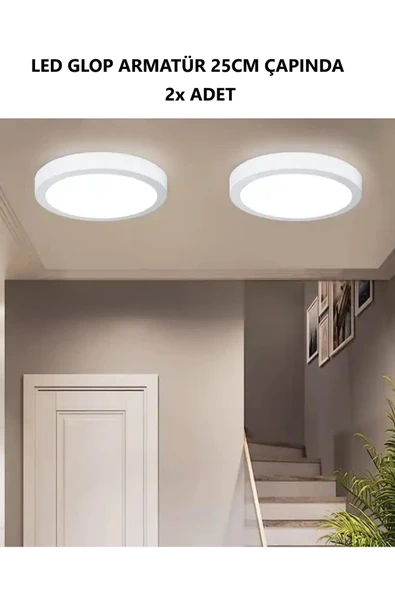 luxshome 2 Adet Led Avize Armatür Tavan Aydınlatma Lambası Tavan Glop Aplik Banyo Balkon Wc Koridor Lambası ürün görseli
