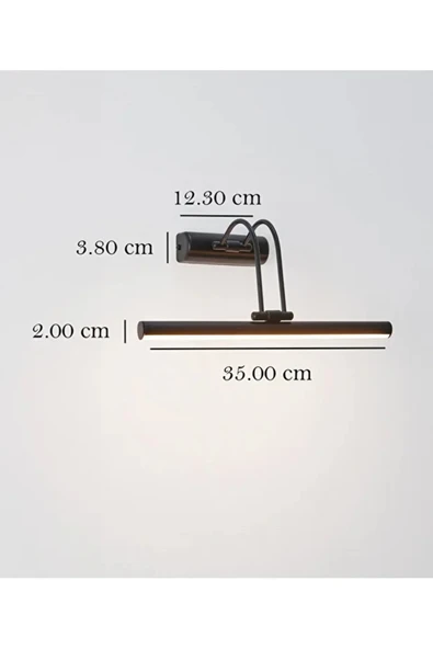 luxshome Mat Siyah Kuğu Aplik Oynar Başlıklı Beyaz Işık Şık Tasarım Dekoratif Dizayn Banyo Ayna Aydınlatma - Resim 3