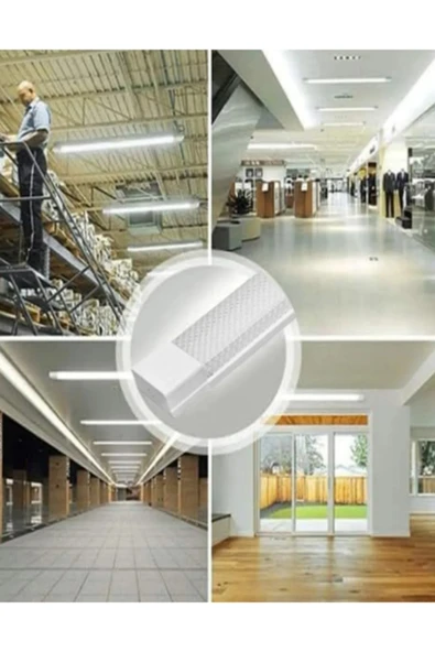 Voxify 100wat 120 Cm Kristal Yatay Led Bant Armatür-trafolu Beyaz Işık Fabrika Işyeri Ofis - Resim 3