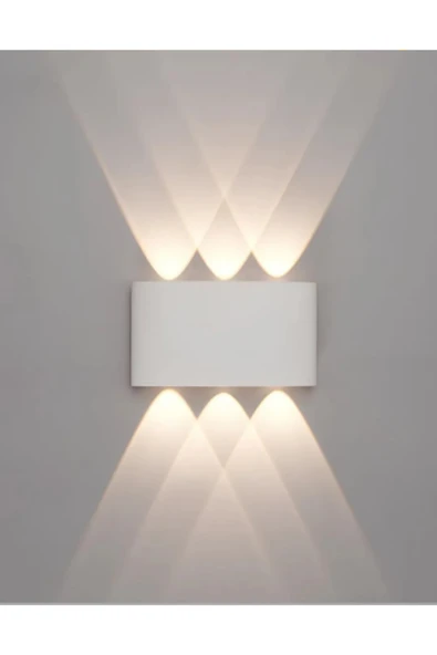 Voxify Modern Dekoratif Iç ve Dış Mekan Çift Yönlü Ledli Aplik Beyaz Renk Gün Işığı Salon Aplik Elektrikli - Resim 2