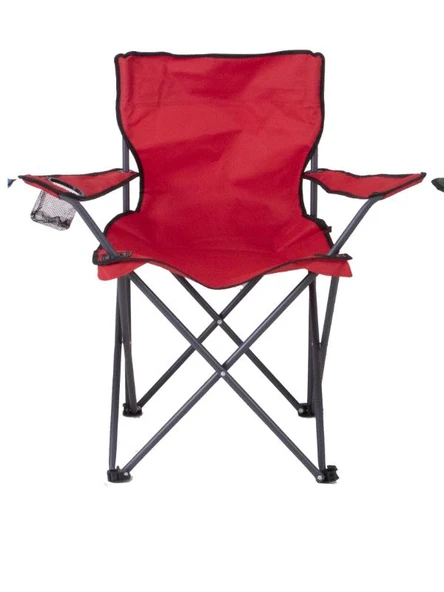 Mandella Rejisör Kamp Sandalyesi Piknik, Plaj, Balıkçı,Bahçe,Balkon Sandalyesi Kırmızı (1 Adet) - Resim 2