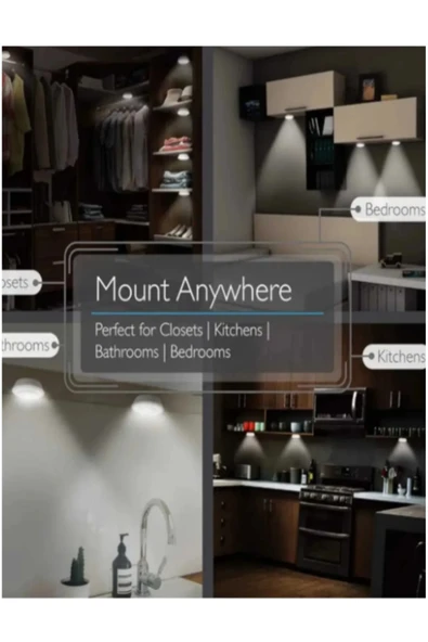 luxshome Masa Lambası Mutfak Tezgah Altı Banyo Dolabı Dolap Içi 3lü Kumandalı Ve Pilli Led Işık - 4