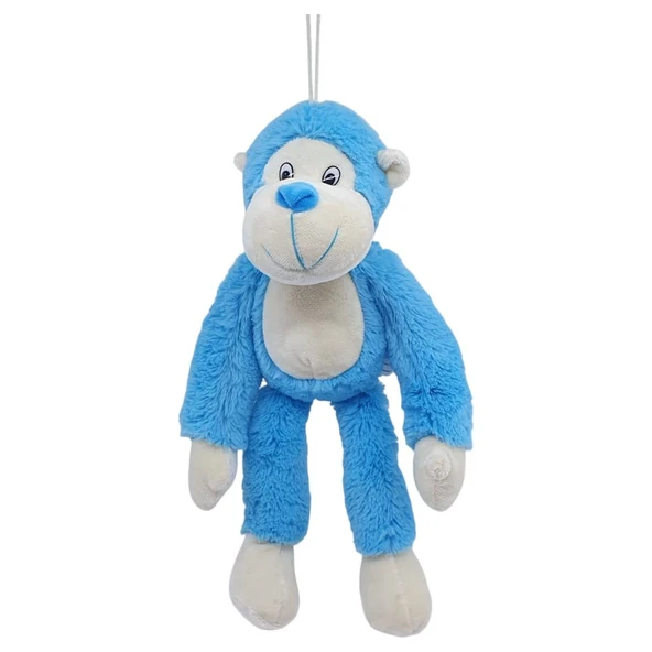 Peluş Maymun 40 cm - Yumuşak Peluş - G5501 - Mavi - 2
