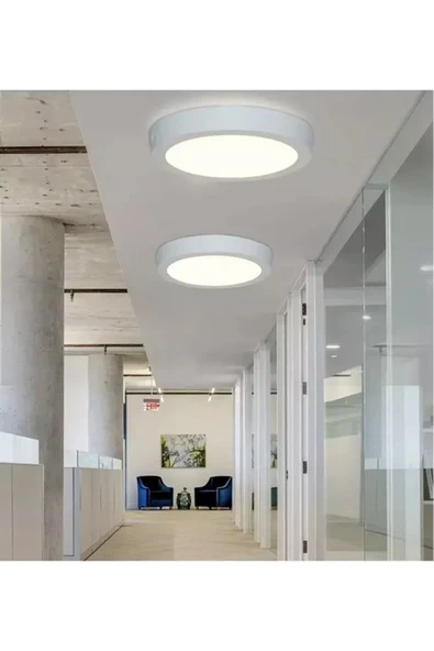 luxshome Modern Ledli Avize Tavana Sıfır Salon Mutfak Oturma Odası Avize Panel Light 6400k Beyaz Işık - Resim 5