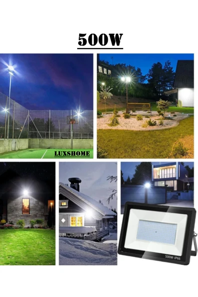 Voxify 500W 30.000 Lümen 6500K Beyaz Işık Smd LED Projektör Dış Mekan Su Geçirmez Park Bahçe Otopark Lamba - Resim 2