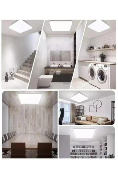 luxshome Tavana Sıfır Kare Led Panel Spot Lamba Glop Aplik Armatür Avize 6500k Beyaz Renk Wc Banyo Balkon - Resim 2