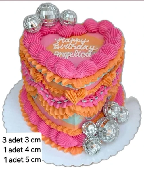 DİSKO TOPU PASTA SÜSÜ 3 CM/4 CM/5 CM SETİ ürün görseli