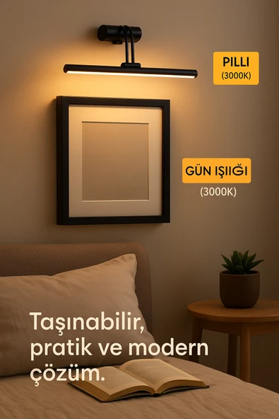 luxshome Pilli Mat Gün Işığı Kuğu Aplik Ayna Üstü Aydınlatma Duvar Tablo Aydınlatma Dekorasyon A+ - 3