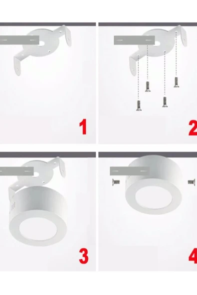 luxshome 24w Metal Kasa En Büyük Boy 30cm Çapında Yuvarlak Led armatür Avize Salon Banyo Balkon Beyaz Işık - Resim 5