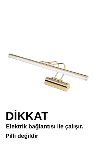 luxshome 35 Cm Gold Kasa Sarı Işık Pilli Değildir Elektrikli Banyo Ayna Tablo Aydınlatma Flüt Kuğu Led Aplik ürün görseli