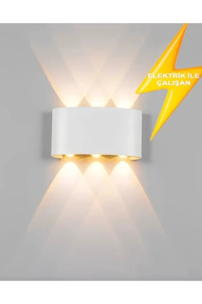 Voxify Modern Dekoratif Iç ve Dış Mekan Çift Yönlü Ledli Aplik Beyaz Renk Gün Işığı Salon Aplik Elektrikli ürün görseli