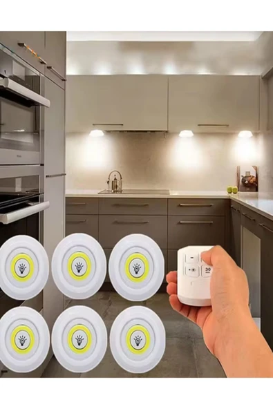 Voxify Masa Lambası Mutfak Tezgah Altı Banyo Dolabı Dolap İçi Kablosuz 3Lü Kumandalı Ve Pilli Led Işık Byz - 3