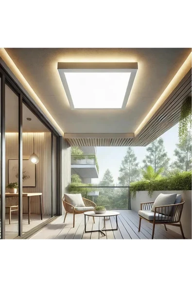 luxshome Tavana Sıfır Kare Led Panel Lamba Glop Aplik Armatür Avize Gün Işığı Renk Koridor Balkon Hol 20x20 ürün görseli