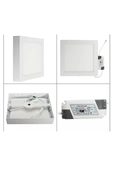 luxshome Tavana Sıfır Kare Led Panel Spot Lamba Glop Aplik Armatür Avize 6500k Beyaz Renk Wc Banyo Balkon - Resim 5