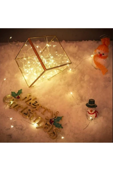 Voxify 5 Metre Pilli Peri Dekor Işık Günışığı, Dekoratif Lamba Gün Işığı Yılbaşı Çam Ağacı Ev Süslemeli - Resim 3