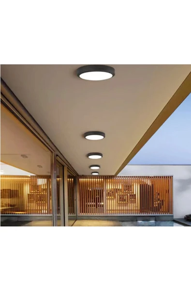 luxshome Dekoratif Modern Tavana Sıfır Plafonyer Panel Led Avize Siyah Kasa 6500K Beyaz Işık - Resim 3