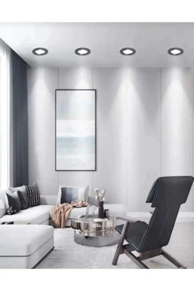 Voxify 7w 3 Renk Gömme Sıva Altı Led Spot Lamba Beyaz Kasa Krom İşlemeli Aydınlatma Salon Mutfak Aydınlatma - Resim 6