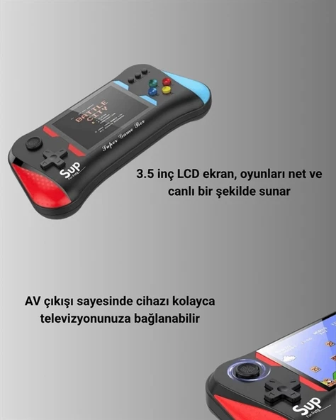 X7M Vintage 3.5 İnç 500’ü 1 Arada Klasik Oyun Konsolu - 3