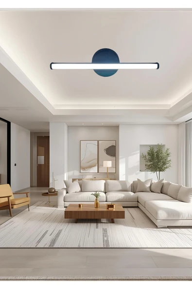 luxshome Modern Prime Tekli Mat Siyah Kasa Led Beyaz Power Ledli Salon Mutfak Oda Hol Ledli Avize ürün görseli