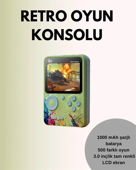 TV Bağlantılı 500 Oyunlu Mini Gameboy Konsol - Resim 2