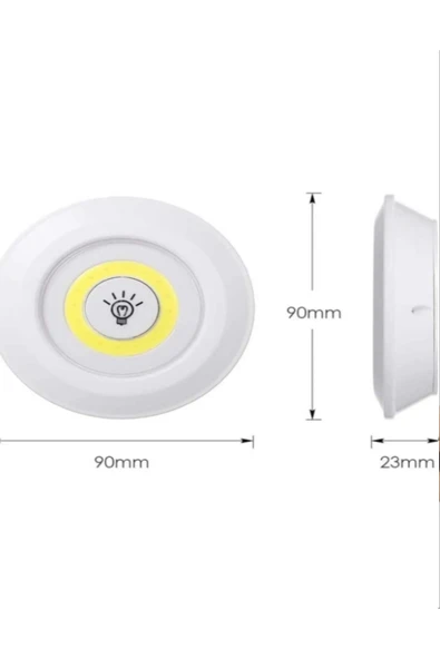 luxshome 3'lü Uzaktan Kumandalı Yapışkanlı Kablosuz Led Spot Lambalar Mutfak Tezgahı Dolap İçi Banyo Dolabı - 4