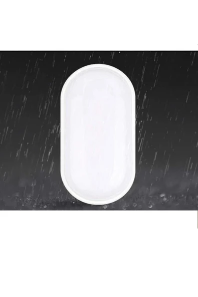 primelux Led Su Ve Nem Geçirmez 20w Beyaz Kasa Beyaz Işık 6500k Oval Banyo Balkon Iç Ve Dış Mekan Aydınlatma - Resim 2