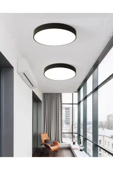 Voxify Siyah Modern Led Banyo Balkon Tuvalet Koridor Lambası Tavana Sıfır Led Armatür Avize Beyaz Işık 9w ürün görseli