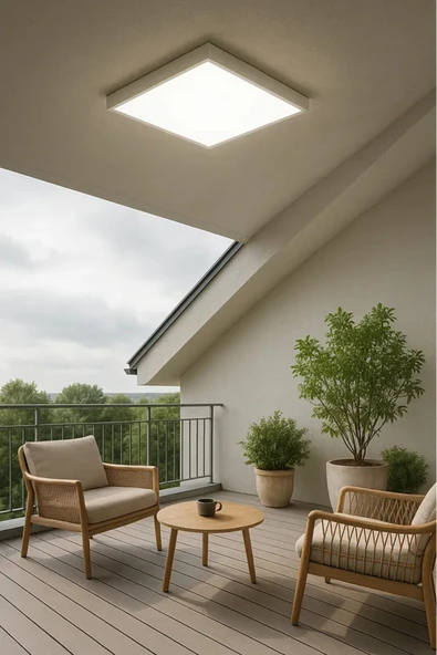 luxshome Tavana Sıfır Kare Led Panel Lamba Glop Aplik Armatür Avize Gün Işığı Renk Koridor Balkon Hol 20x20 - Resim 3