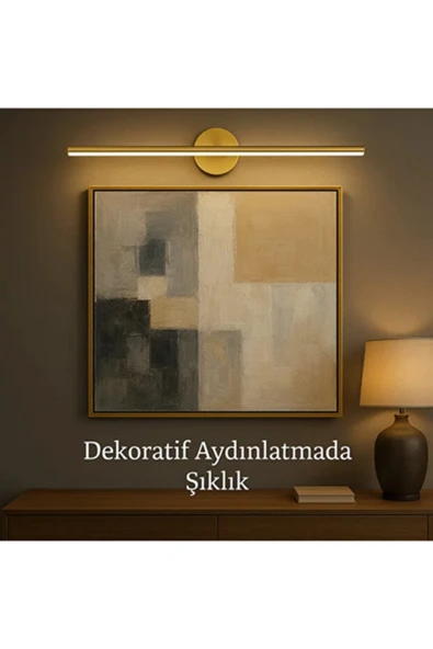luxshome Modern Kablosuz Tak Çalıştır Ledli Pilli Aplik Banyo Tablo Ayna Aydınlatma Eskitme Gold Pil Dahildir - Resim 5
