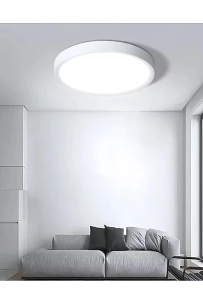luxshome Ledli Tavan Lambası Tuvalet Banyo Balkon Koridor Aydınlatma Avize Aplik 6500k Beyaz Işık 25cm Çap - Resim 3
