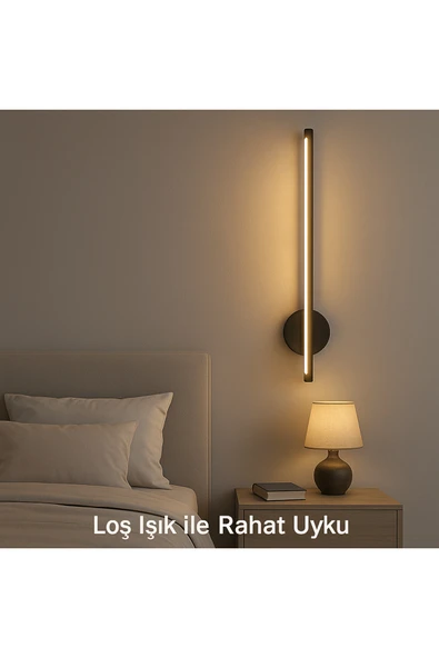 luxshome Kılıç Modern Pilli Aplik Tak Çalıştır Kablosuz Ledli Aplik Pil Dahildir 35cm Siyah Kasa - Sarı Işık ürün görseli