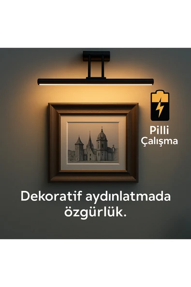 luxshome Pilli Mat Gün Işığı Kuğu Aplik Ayna Üstü Aydınlatma Duvar Tablo Aydınlatma Dekorasyon A+ - 4