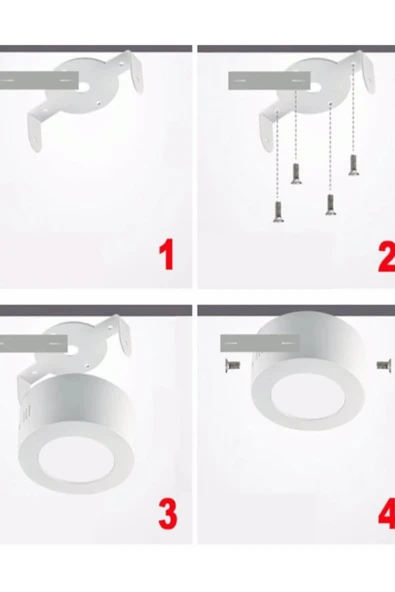 Viesteknoloji Büyük Boy Tavana Sıfır Led Plofonyer Avize Armatür Banyo Tuvalet Balkon Lambası Armatürü Beyaz Işık - Resim 4