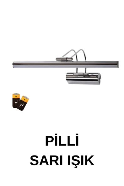 luxshome 35 Cm Krom Kasa Beyaz Işık Pilli Banyo Ayna Tablo Aydınlatma Flüt Kuğu Led Aplik Pil Dahildir ürün görseli