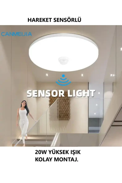 luxshome RADAR HAREKET SENSÖRLÜ TAMAMEN LEDLİ 20W GÜÇLÜ IŞIK YENİ NESİL LED ARMATÜR PANEL - Resim 3