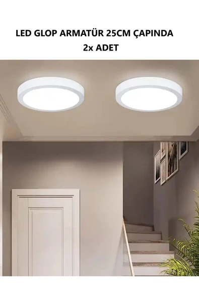 luxshome 2 Adet Led Avize Armatür Tavan Aydınlatma Lambası Tavan Glop Aplik Banyo Balkon Wc Koridor Lambası ürün görseli