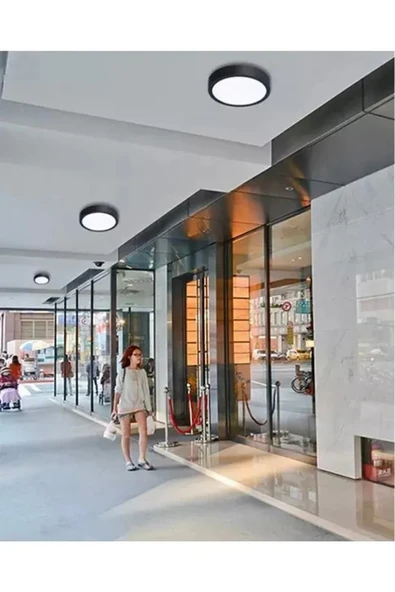 luxshome Modern Tavana Sıfır Led Avize Buz Beyazı Işık Salon Mutfak Oturma Odası Avize Siyah Metal Kasa - Resim 4