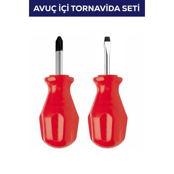 2'li Avuç Içi Tornavida Seti Düz Yıldız - 1