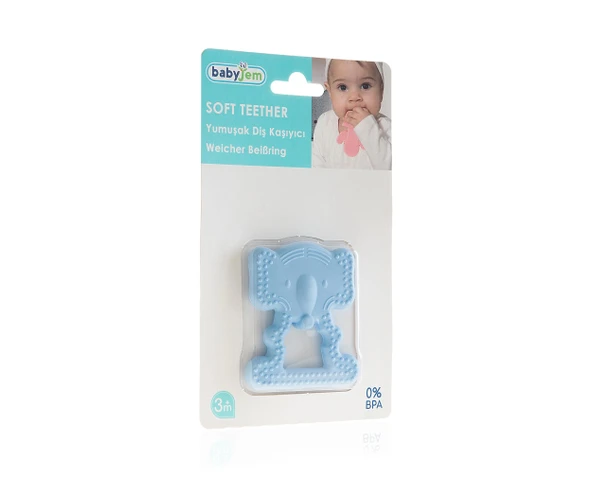 Babyjem Yumuşak Diş Kaşıyıcı Fil Mavi - Resim 7