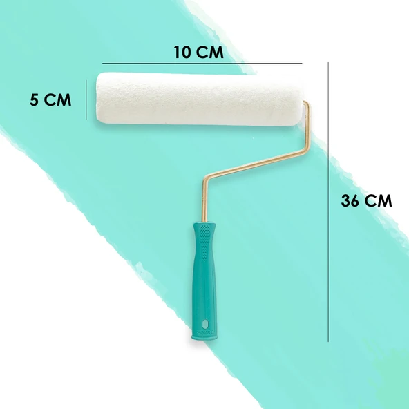 Dekor-1064 Kadife 5cm Orta Çap 7 mm Tüylü Saplı Vernik Rulosu 25 cm - Resim 3