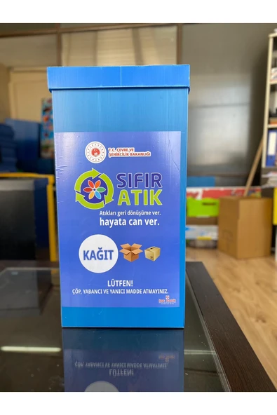 İzge 6 Adet Sıfır Atık Kutusu Geri Dönüşüm Kutusu Mavi (ETİKETLİ) - 2